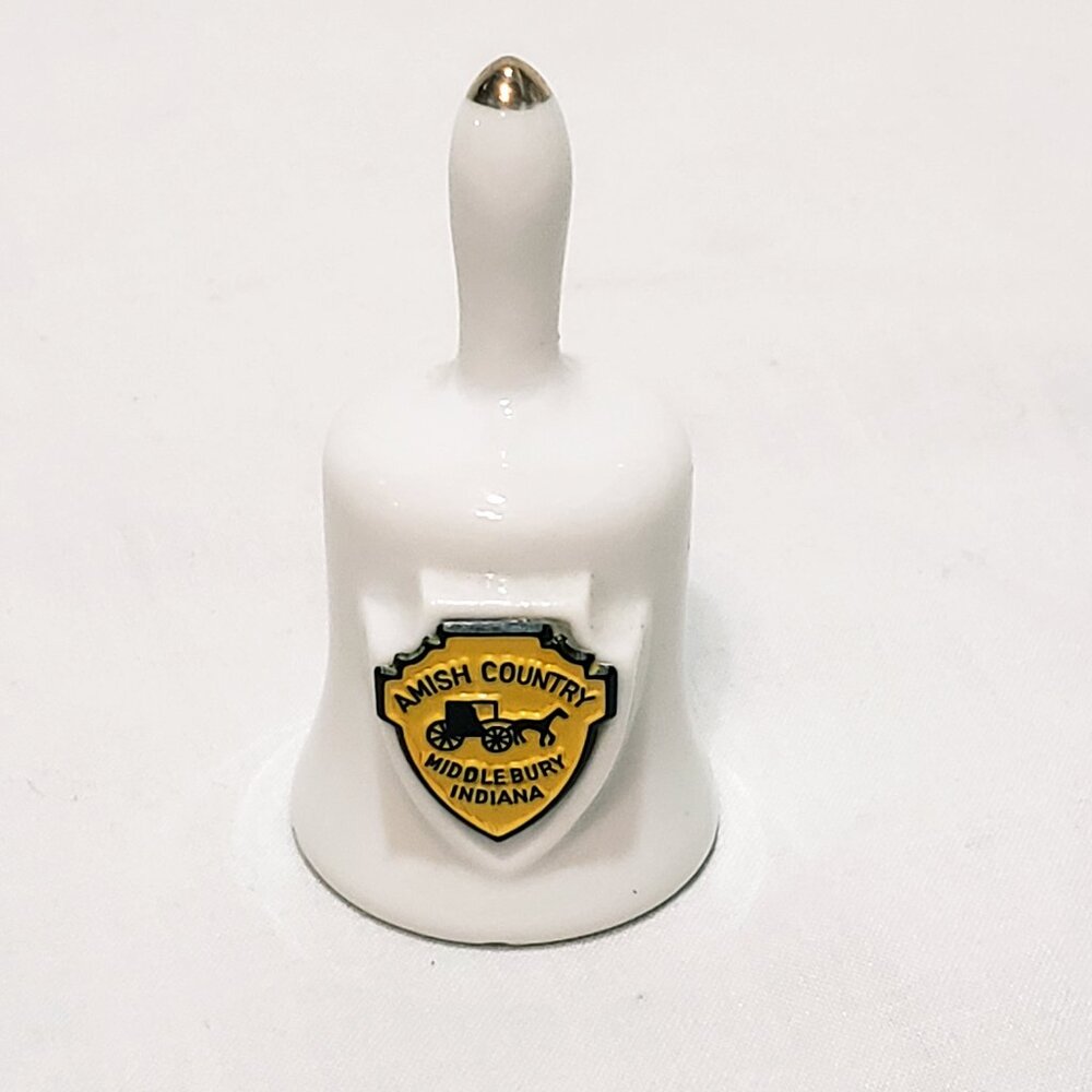 Amish Country Middlebury Indiana Miniature Bell Vintage 2" Souvenir Lipco Taiwan